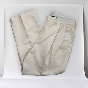 Alexander Julian Colours Khaki Pleated Chino Business Casual Pants Size 40 x 30